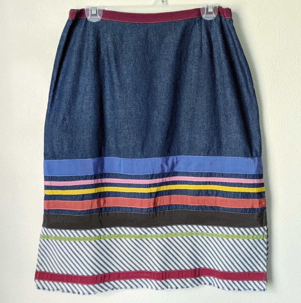 Anthro Neesh by DAR Patchwork Ribbon Skirt